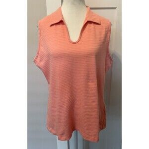 COLUMBIA Womens Polo TOP Sleeveless PEACH Size XL